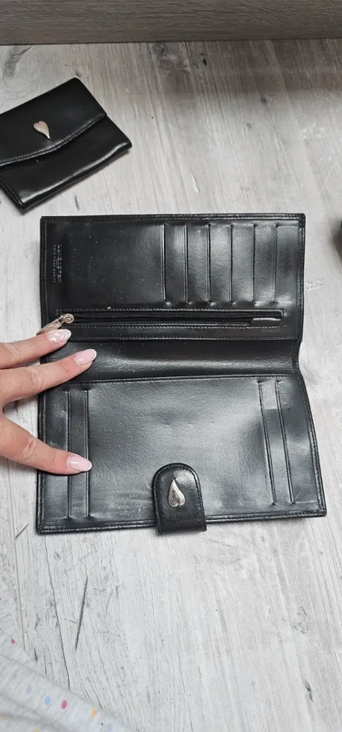 Sac a main lancaster noir en lot avec portefeuille et monnaie - photo numéro 9