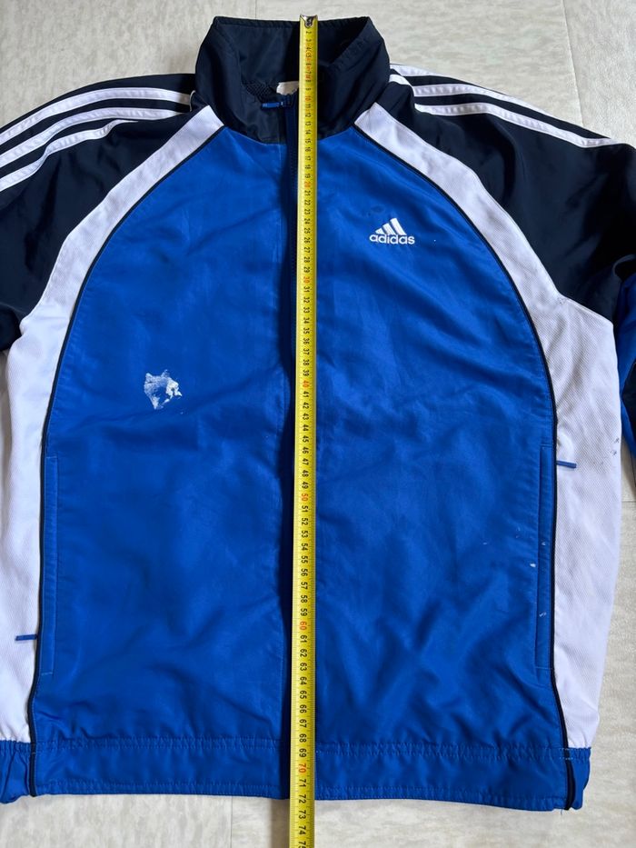 Trackjacket vintage Adidas bleue zippée logo brodé - S - photo numéro 3