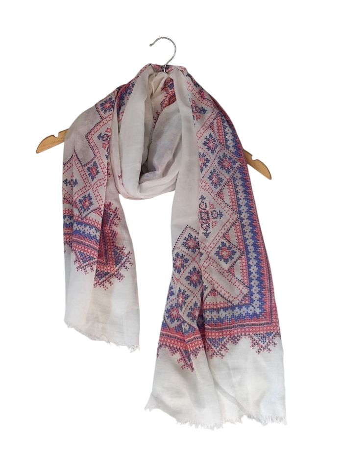 Foulard motifs asymétrique