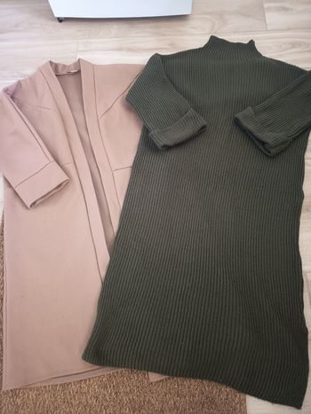 Lot manteau long et robe pull