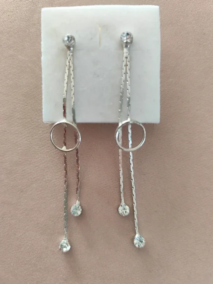 Gros lot bijoux boucles d'oreilles bracelet fantaisie plumes argent ailes d'ange - photo numéro 3