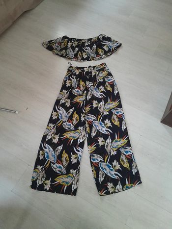 Ensemble pantalon large et top croq Belcci