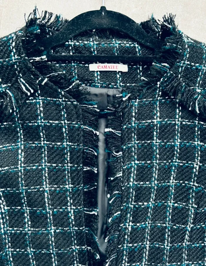 Magnifique veste blazer noire en tweed Camaïeu neuve - photo numéro 2