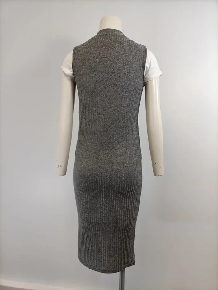 Robe moulante sans manche - grise - Tissaia - 16 ans A984 - photo numéro 4