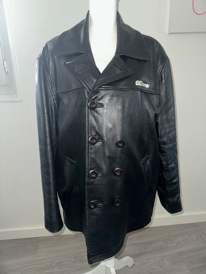 Veste caban en cuir noir Complices TL