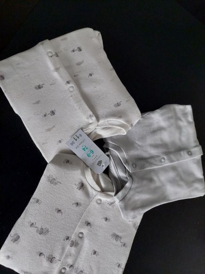 Lot de 3 grenouillères légères fille 6/9 mois