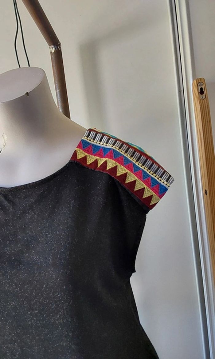 Joli haut top débardeur bohème,indien T 36 - photo numéro 2