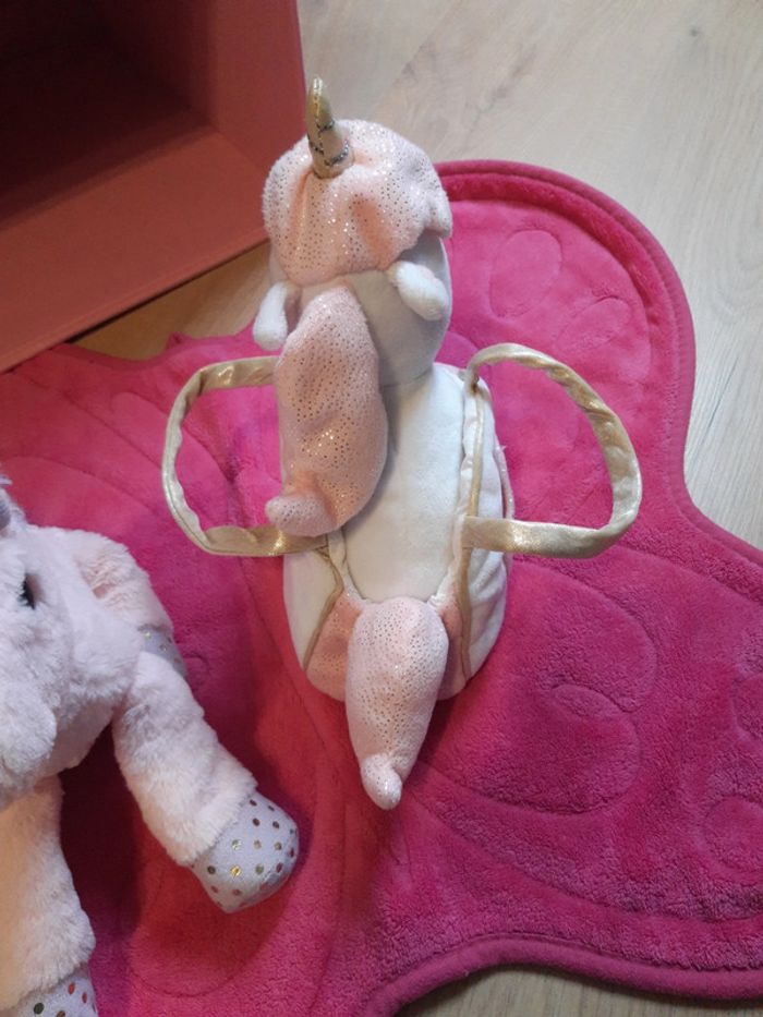 Lot 2 peluches licorne avec petit sac - photo numéro 5
