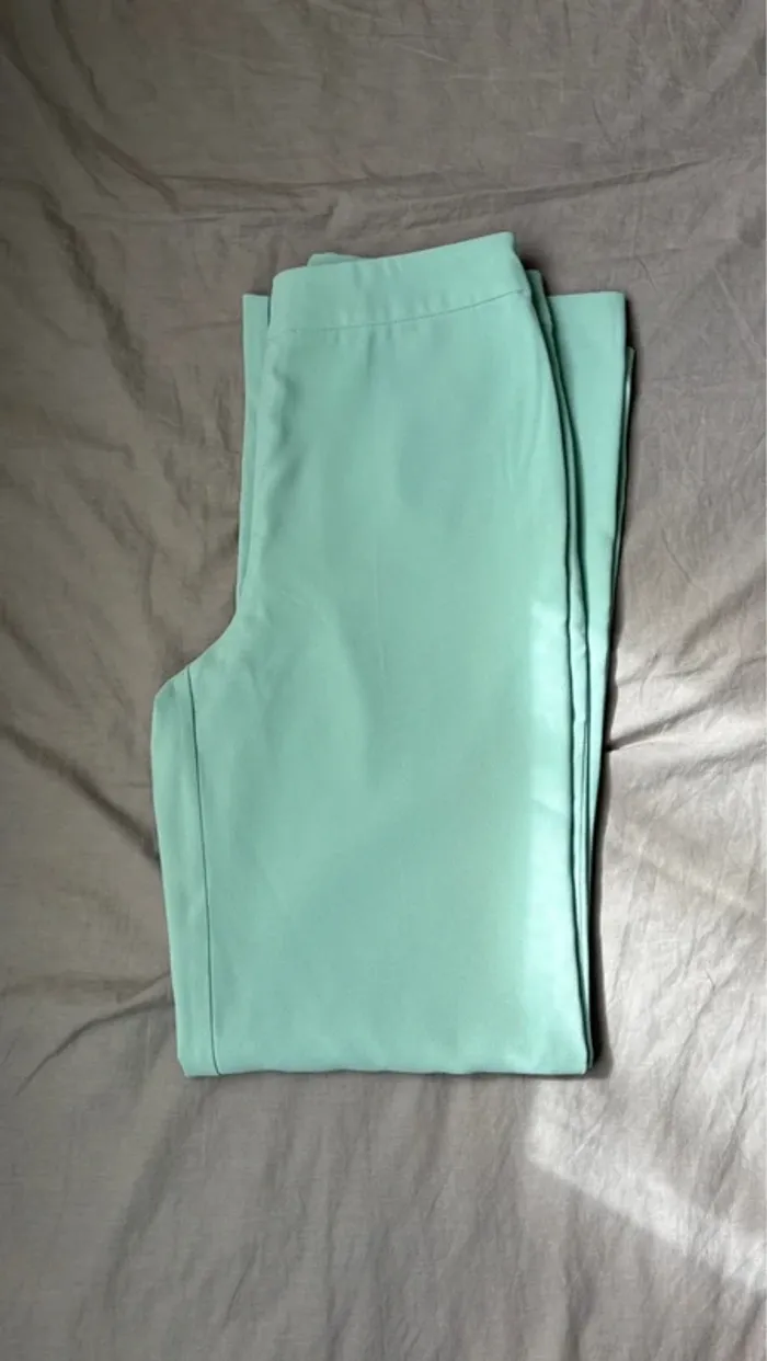 Pantalon de tailleur large verte gémo taille M/38 femme