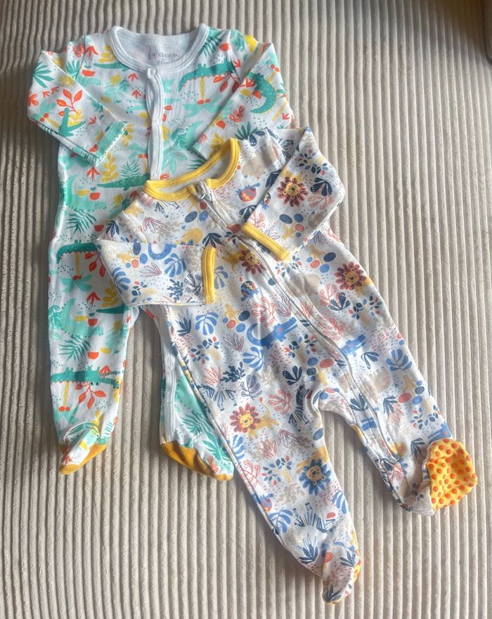 Lot de 5  pyjamas garçon 6 mois Inextenso - une pièce avec pieds couverts - photo numéro 2