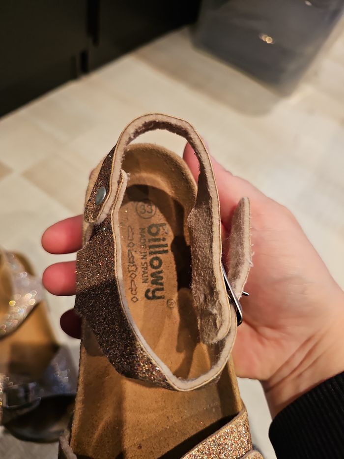 sandales fille billowy paillettes rose gold taille 33 été confort bride chaussures enfant - photo numéro 3