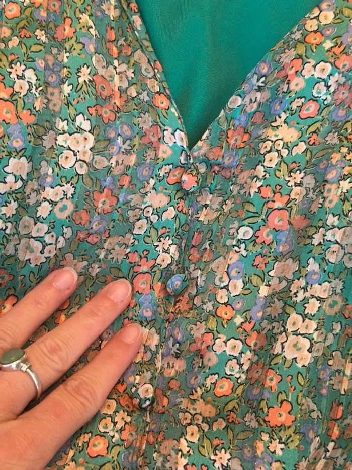 Robe longue à fleurs lurex Jubylee – Taille S/M - photo numéro 9