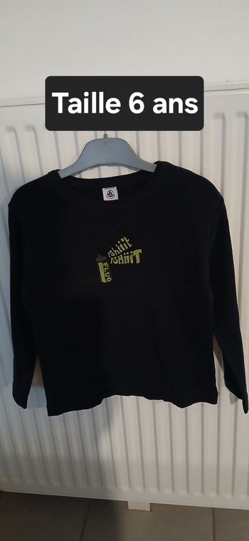 Tee-shirt manches longues garçon Taille 6 ans marque Petit Bateau