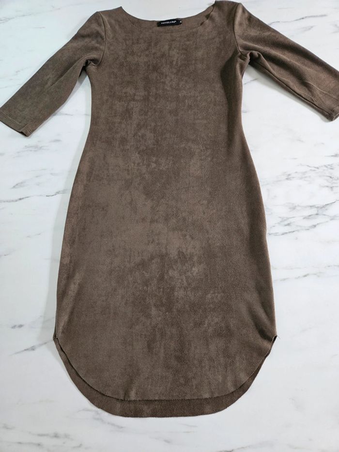 Voyelles robe aspect daim taille S - photo numéro 7