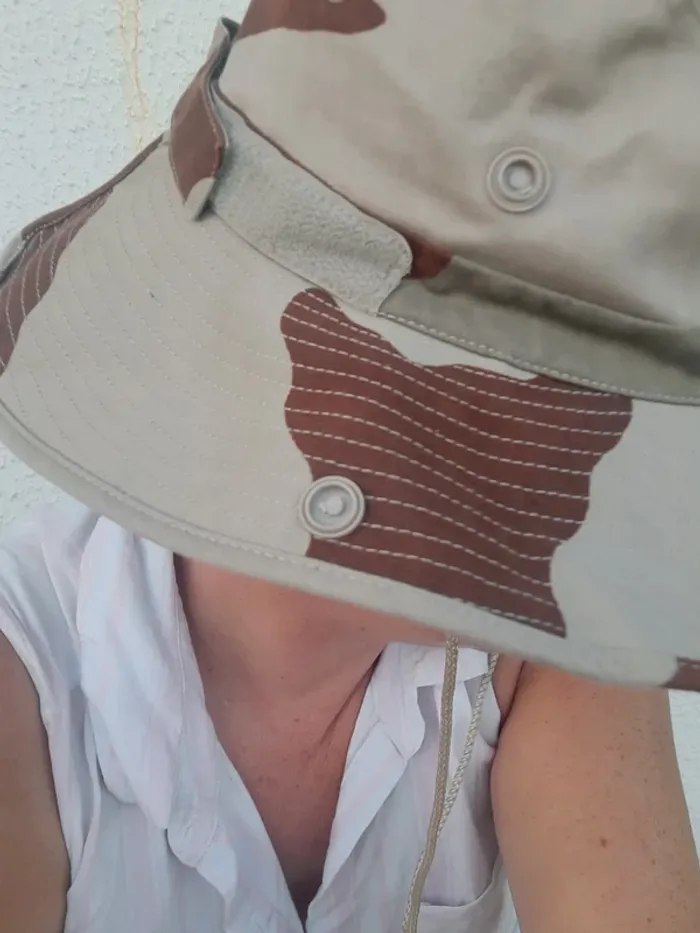 Chapeau militaire camouflage sable désert - photo numéro 6