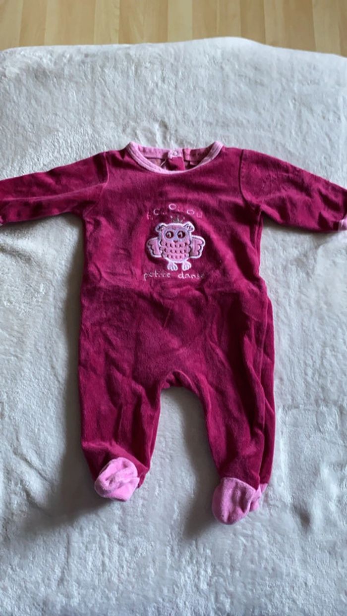Lot de 3 grenouillère - pyjama 1 pièce - velours - 3 mois - photo numéro 9