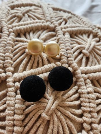 Lot 2 paires boucles d'oreilles à pinces vintage