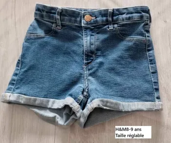 Short jeans fille 8-9 ans