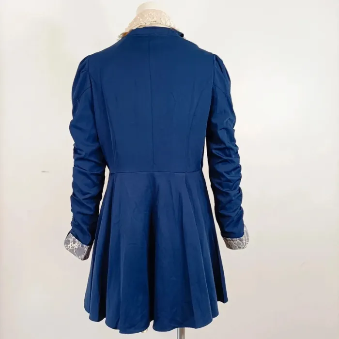 Veste bleu marine esprit victorien • détails dentelle & manches froncées A667 - photo numéro 7