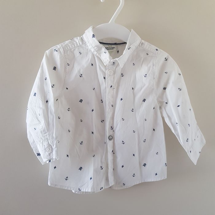 Chemise blanche à motif ancre