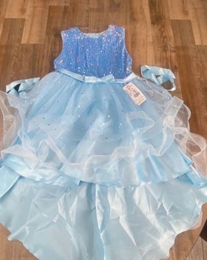 Robe de fête à paillettes bleu - photo numéro 1