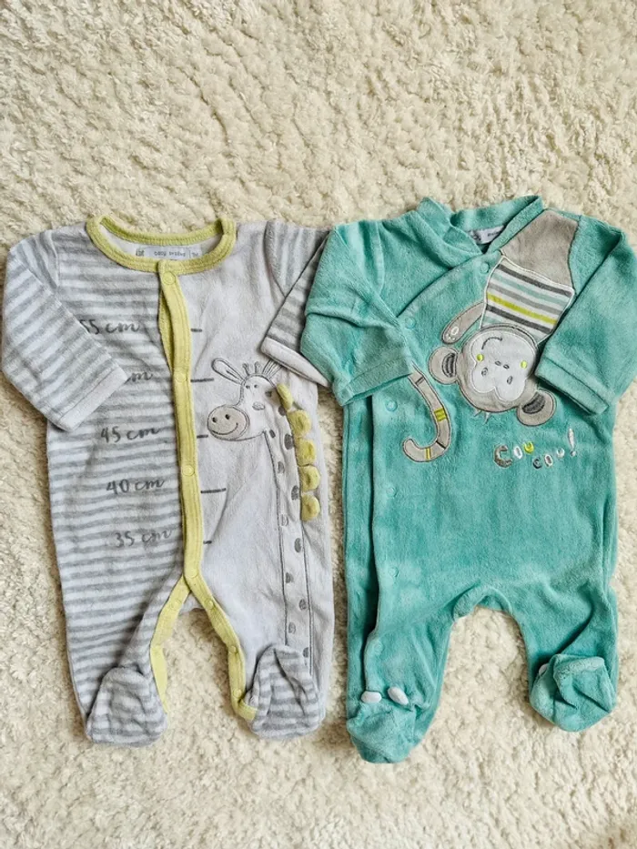 Lot de 2 pijamas mixte GEMO 1 mois - photo numéro 2