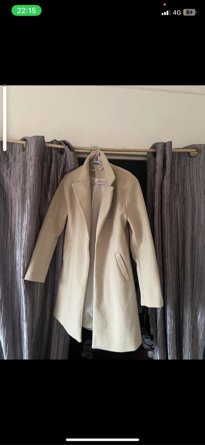 Veste longue beige