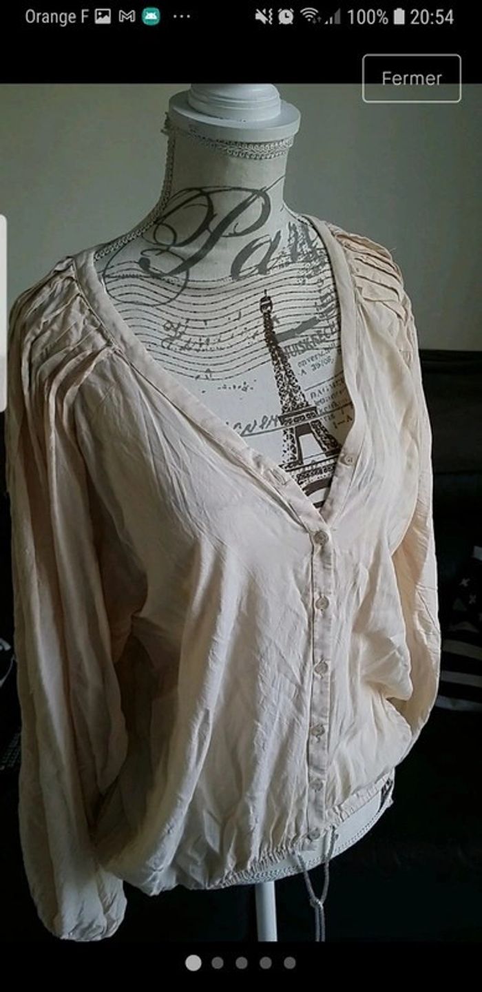Blouse manche large col v h&m taille38