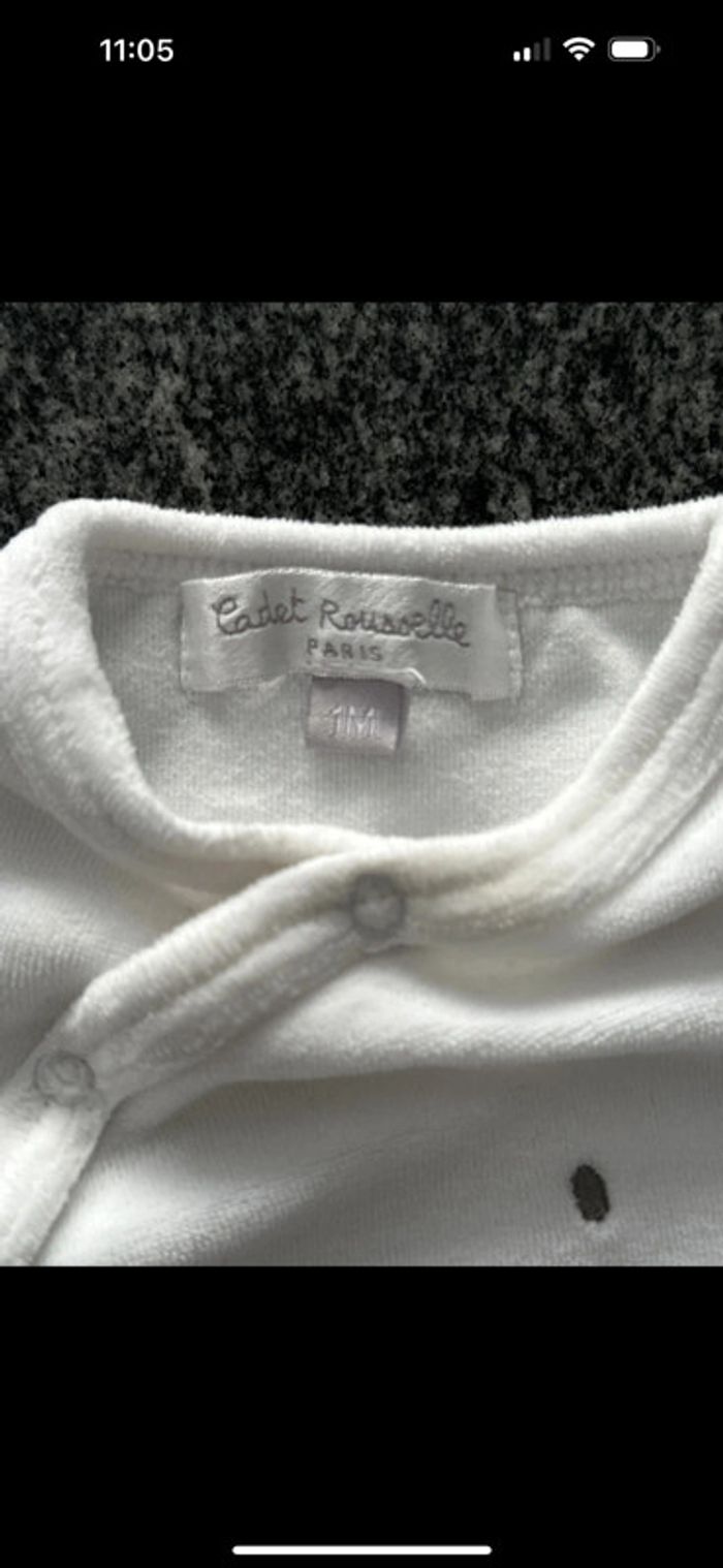 Pyjama mixte chaud 1 mois Cadet Rousselle très bon état, porté une fois - photo numéro 2