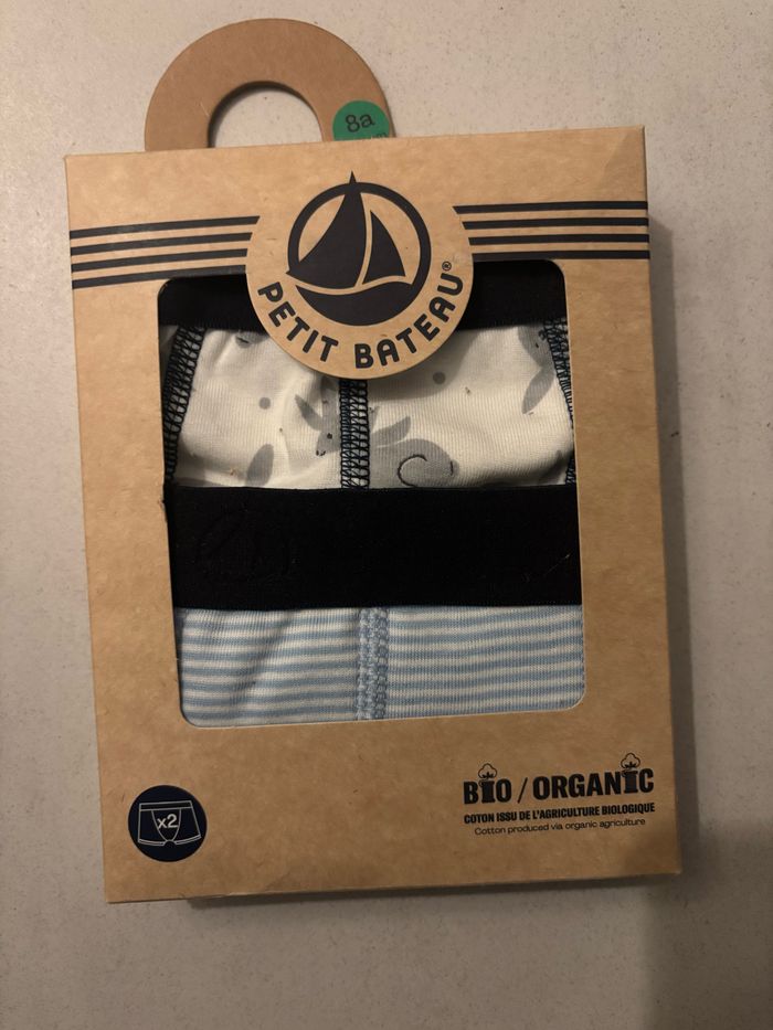 Lot de 2 boxers garçon ,petit bateau 8 ans