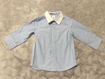 Chemise rayée bleu et blanche - Baby Club - 80 cm
