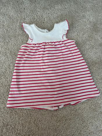 Robe estivale à bretelles blanche et rose - 6 mois - petit bateau