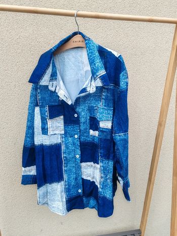 Chemise empiècement faux jeans taille XL