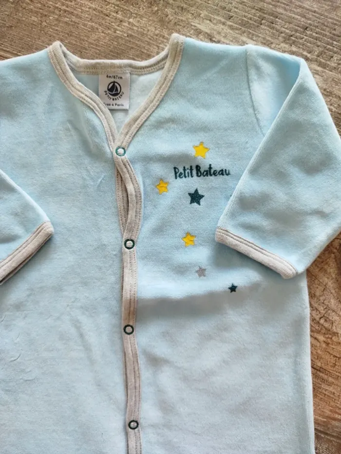 Pyjama en velours petit bateau 6 mois - photo numéro 2