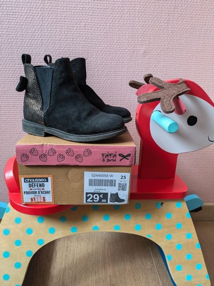 Bottines noires Chaussea taille 25