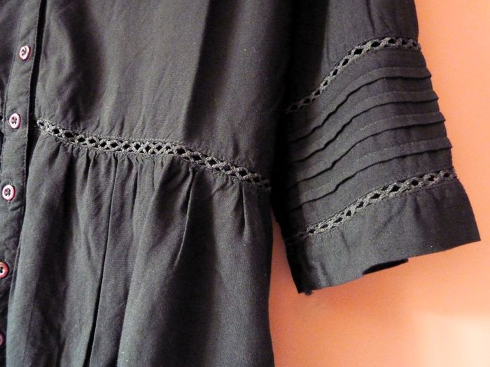blouse t-shirt femme M 38 superdry noir TBE ceinturé manches 3/4 - photo numéro 3
