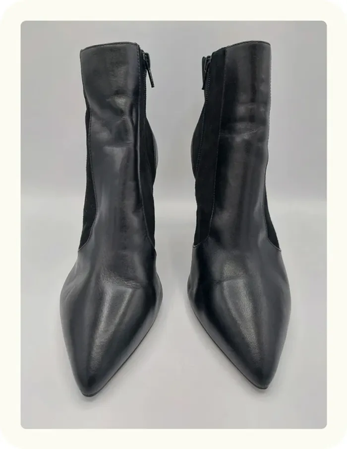 Bottines boots a talon cuir et tissu Cosmoparis - photo numéro 3