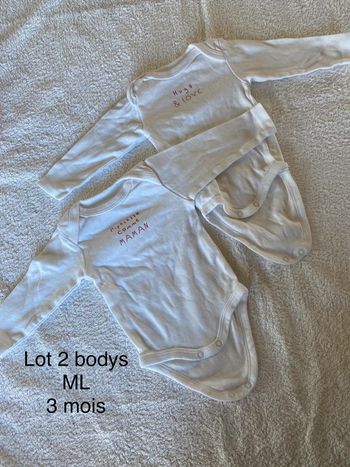 3 mois Lot 2 bodys ML