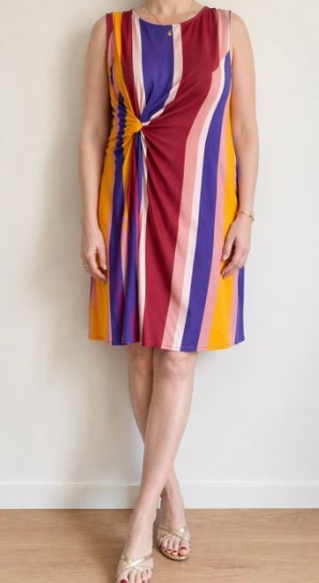 Robe mi longue sans manches Camaïeu colorée taille 44
