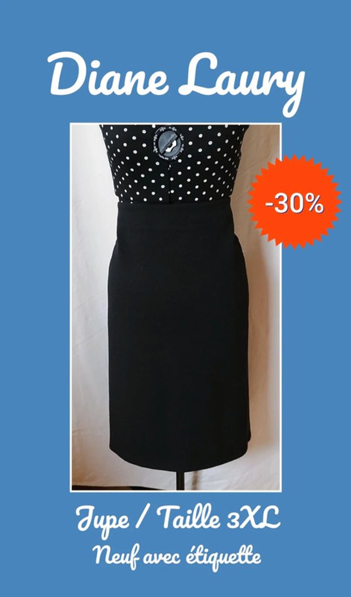 Jupe automne hiver noir argenté Taille 46 Diane Laury