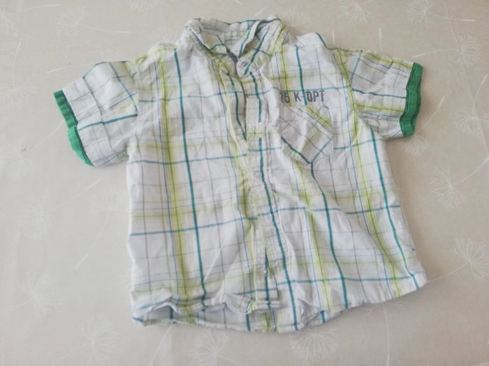 Chemise manches courtes à carreaux 4 ans kidkanai