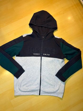 Sweat à capuche zip Teddy Smith noir gris vert