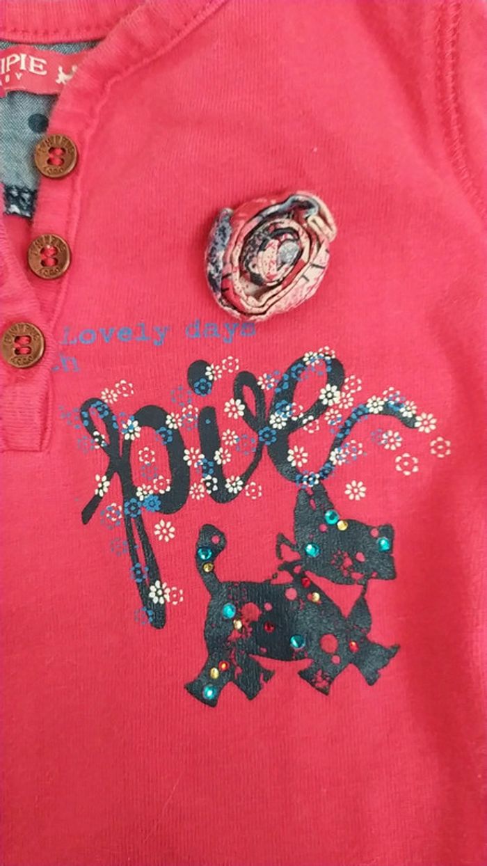 Robe chipie rouge jean bleu 6 mois - photo numéro 3