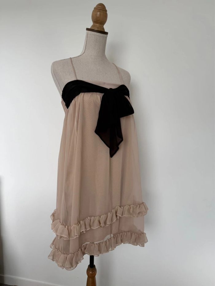 Robe bretelles tunique rose noir neuf Kleid dress Vestido Vestito jurk jumpsuit donna woman hm 38 - photo numéro 3