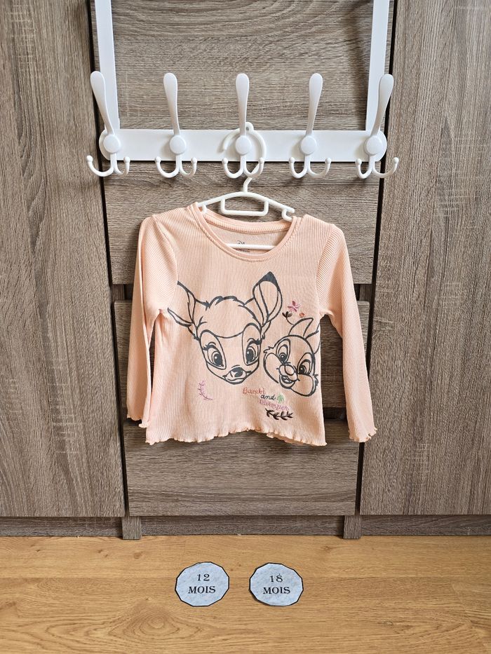 Vêtement Bébé Fille - Lot de t-shirt Bambi - Disney - 12/18 mois 86 cm - photo numéro 2