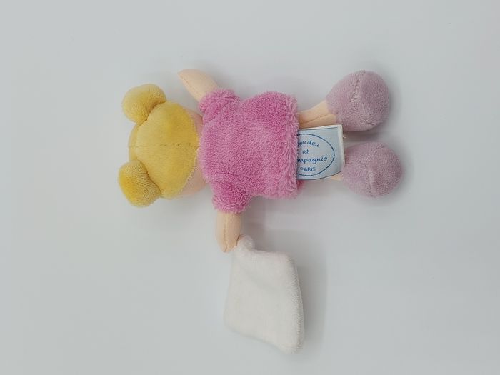 Petite poupée rose mouchoir blanc DOUDOU ET COMPAGNIE DC2324 beige jaune 13 cm - photo numéro 2