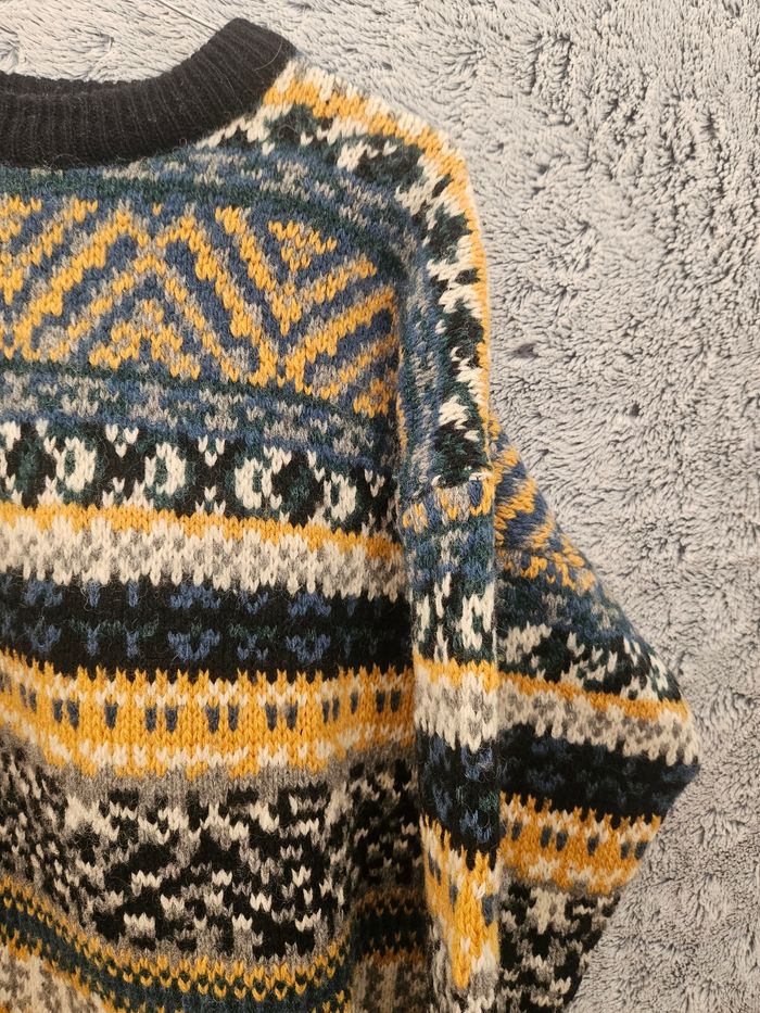 Pull vintage en laine à imprimés divers de chez Gipsy - photo numéro 2