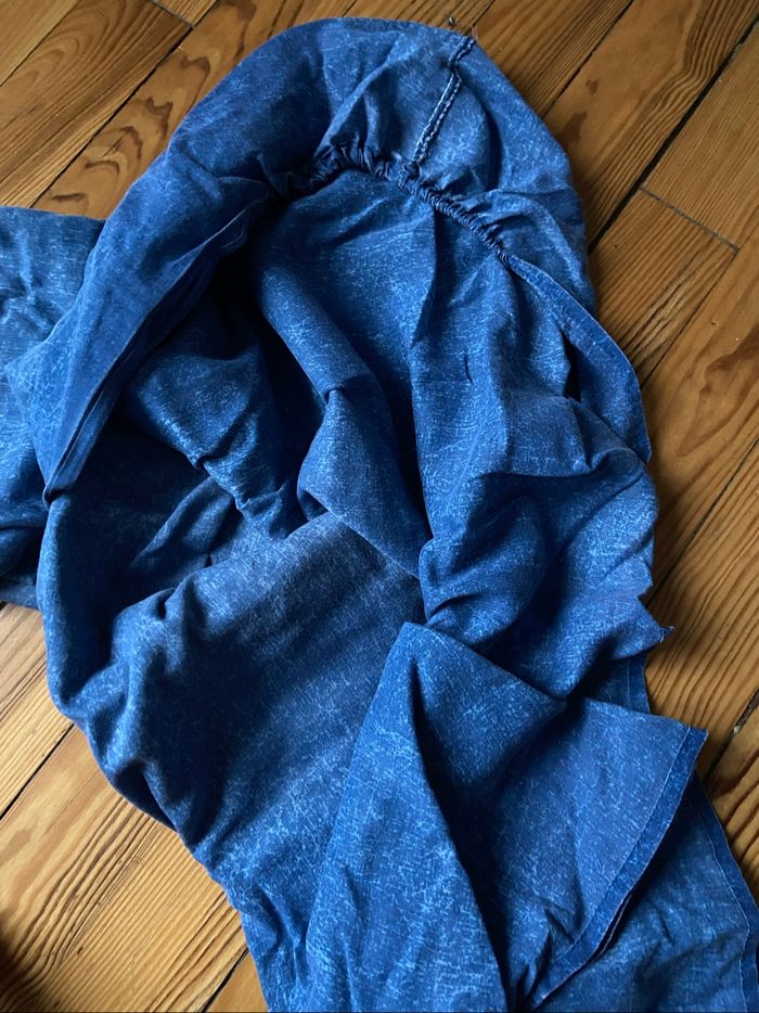 Drap housse bleu vintage - photo numéro 2
