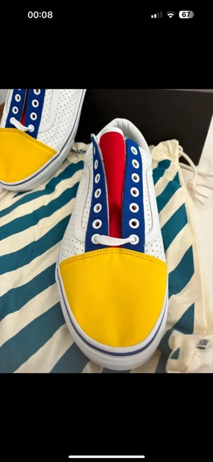 Baskets m vans old skool Customs en cuir neuves taille 46 – modèle unique - photo numéro 12