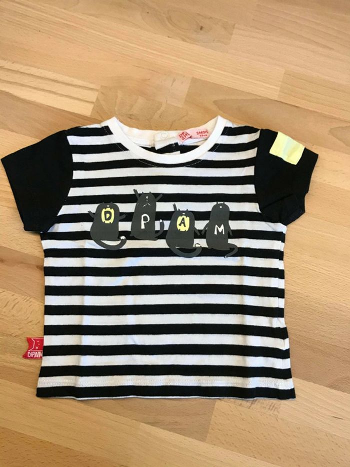 T-shirt manches courtes, taille 3 mois